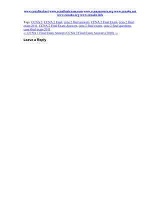 ccna 2 chapter 6 exam