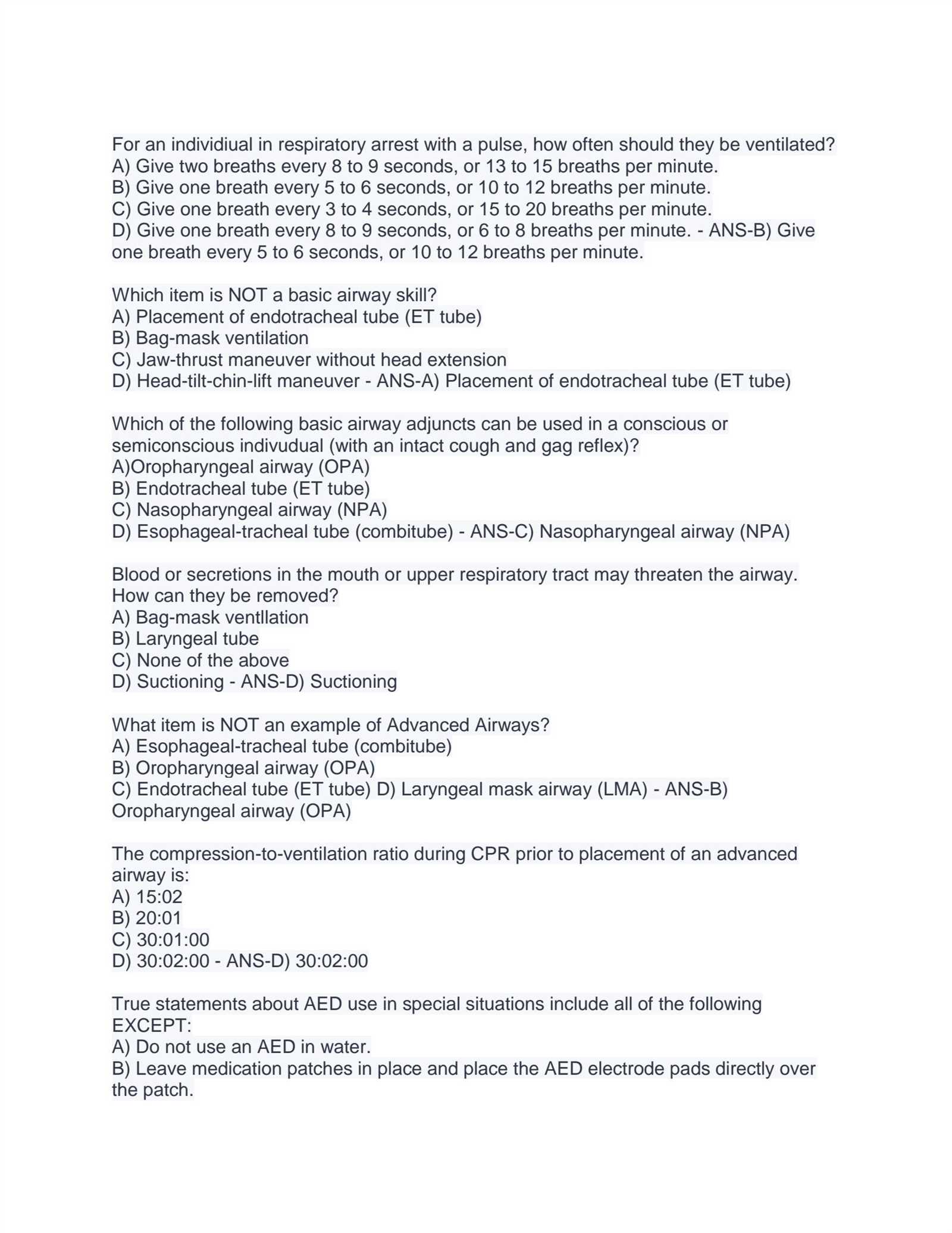 acls instructor essentials exam answers