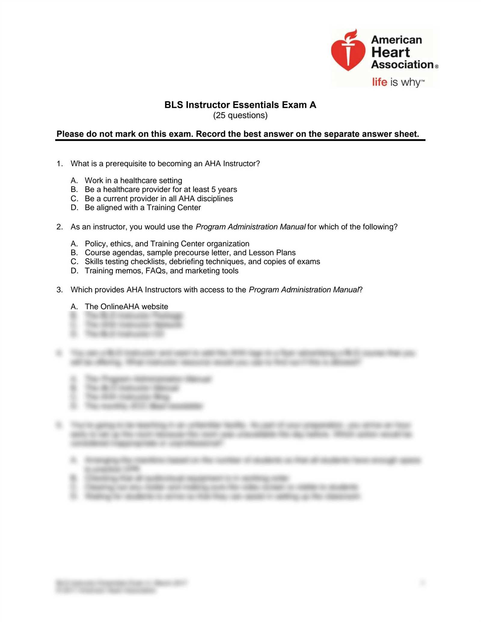 acls instructor essentials exam answers