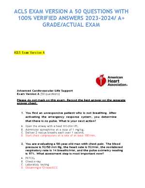 aha acls written exam answers