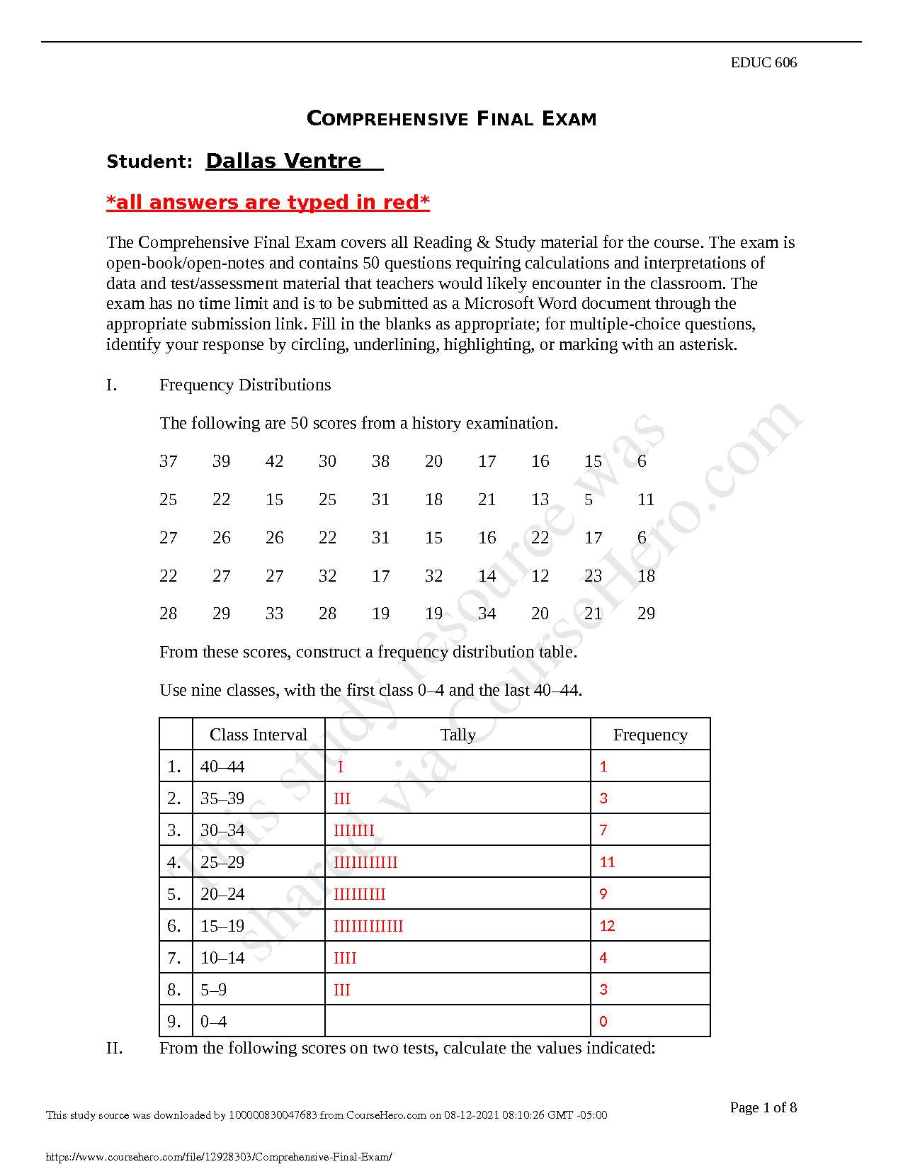 allied schools final exam answers