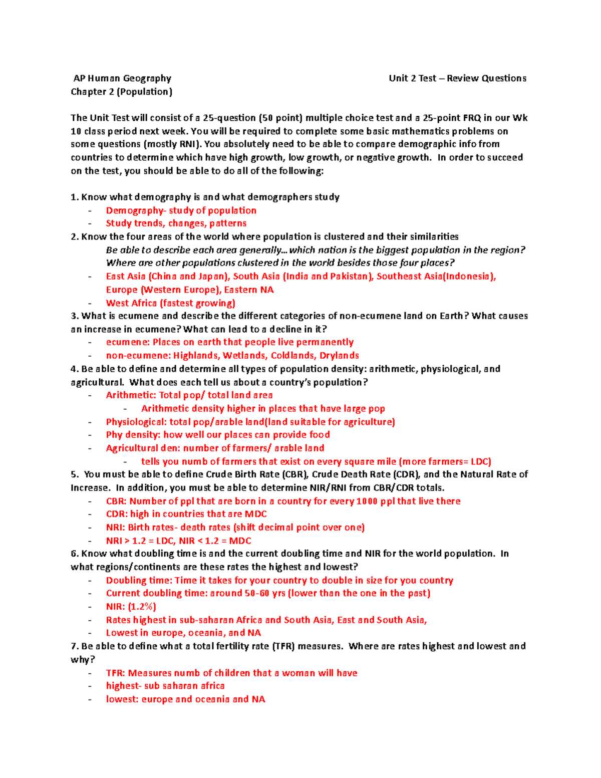 ap human geography chapter 1 test answers