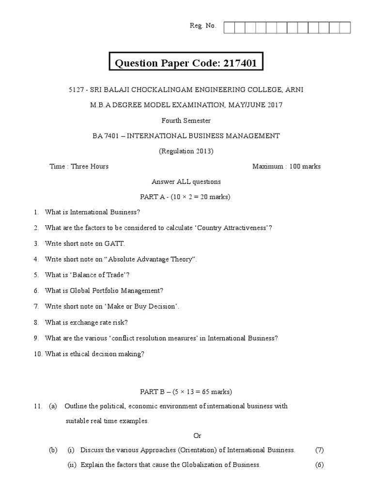 business management final exam answers