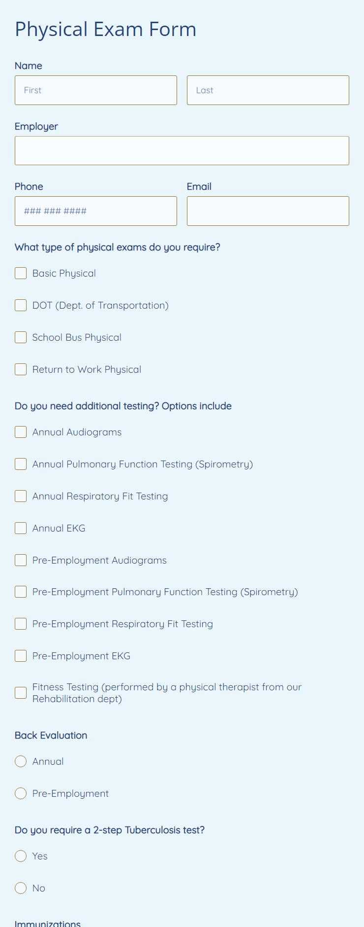 comprehensive physical exam template