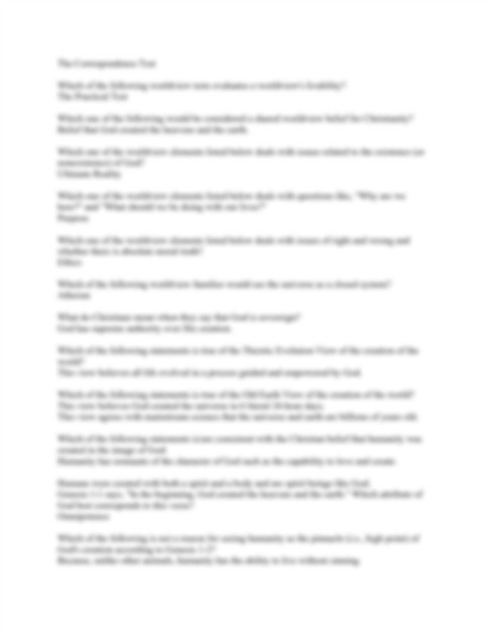 cwv 101 final exam answers