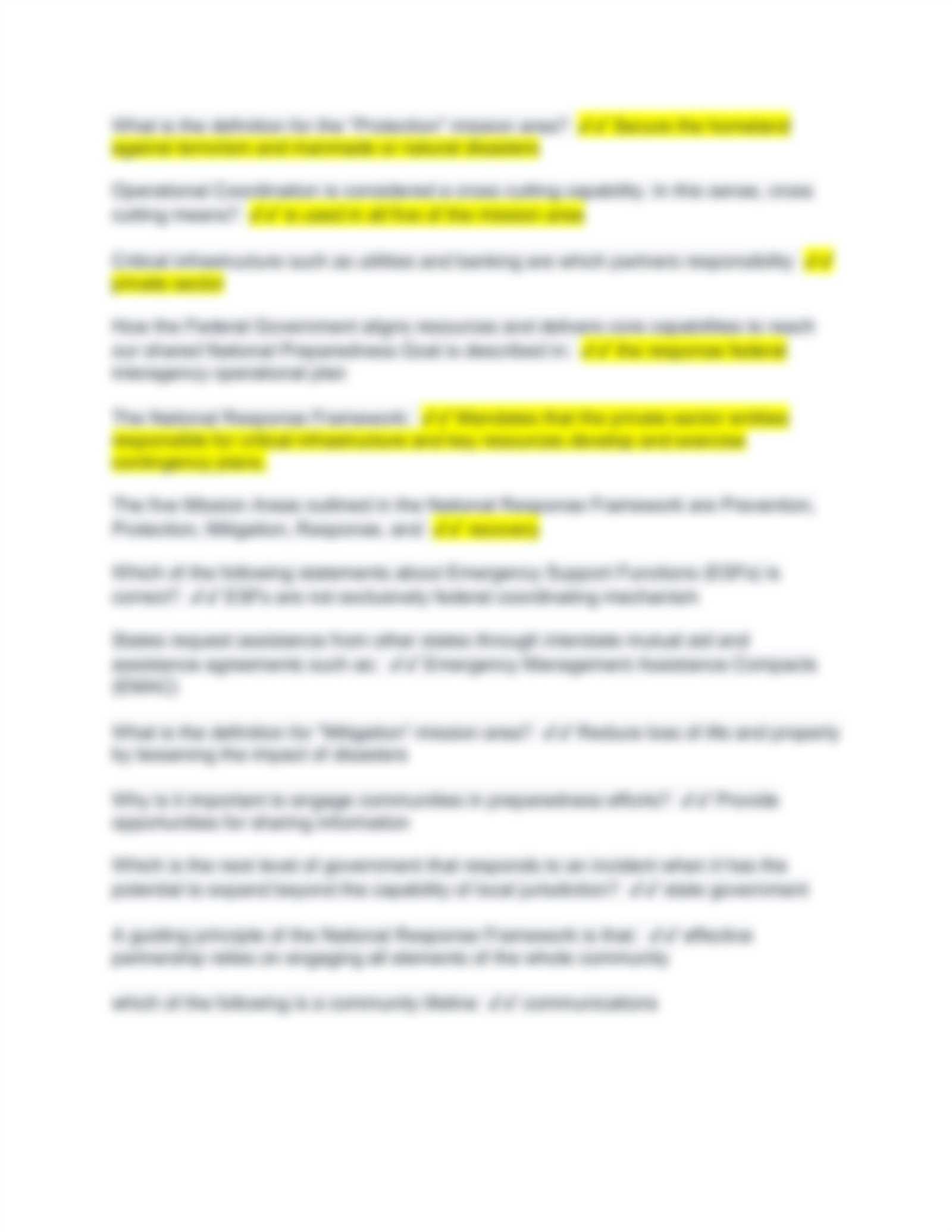 fema is 800 final exam answers