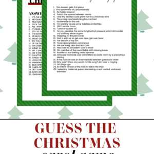 guess the christmas carol answer key