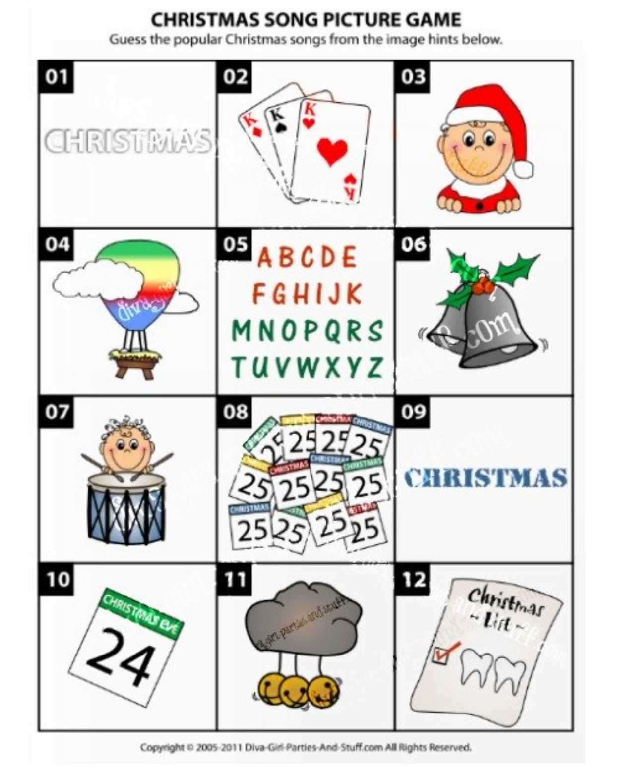guess the christmas carol answer key
