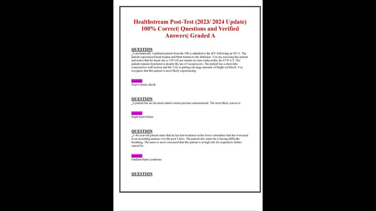 healthstream exam answers