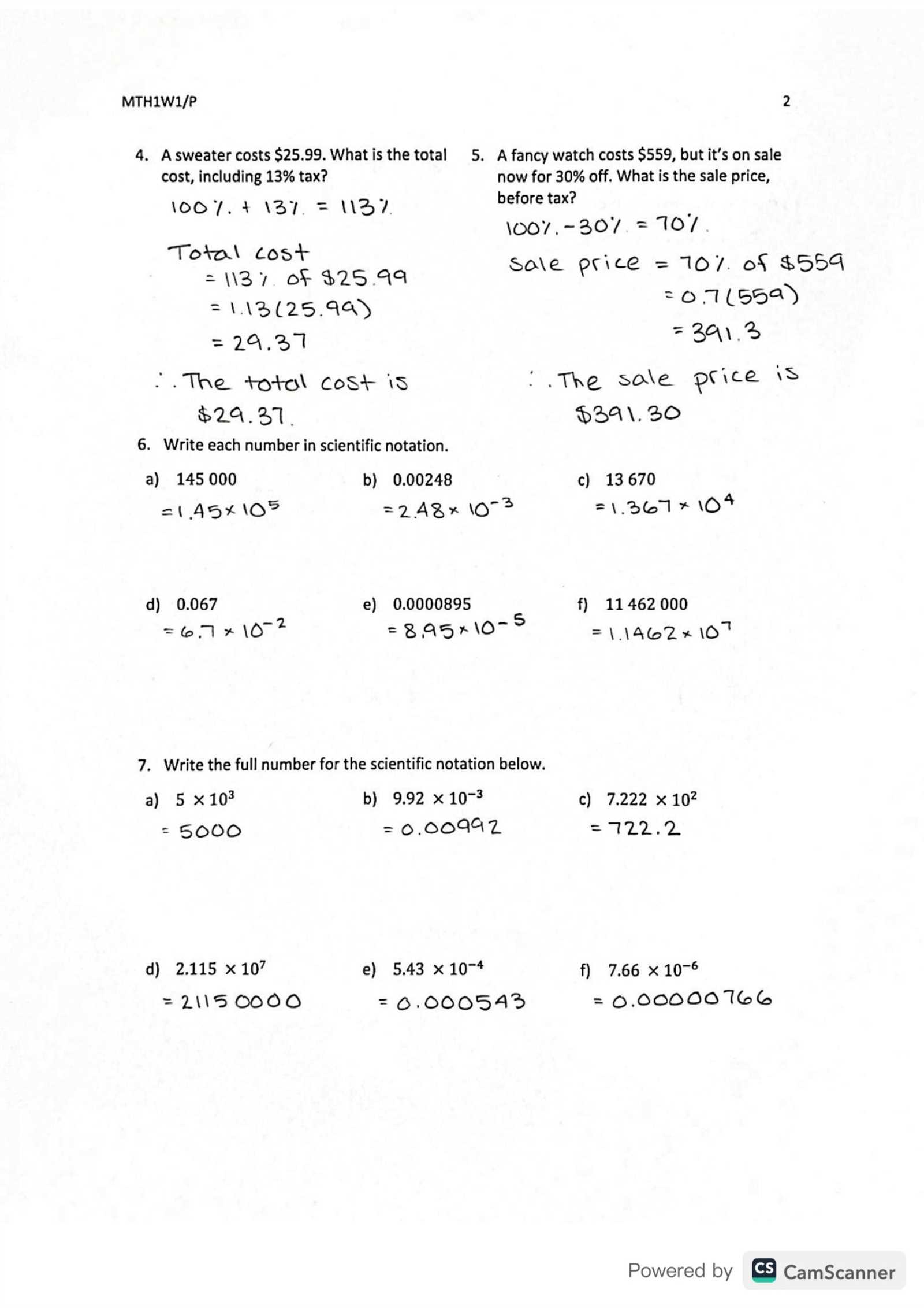 integrated math 1 final exam answers