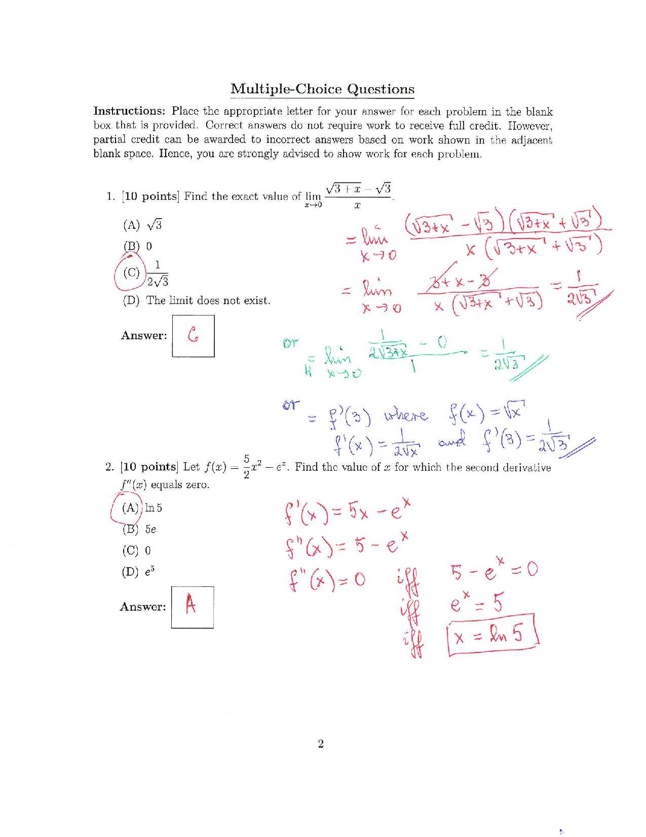 math for marines exam 1 answers