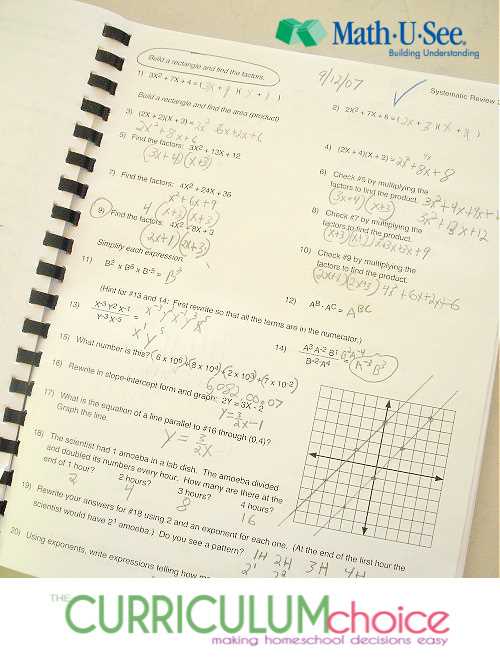 math u see algebra 1 answers