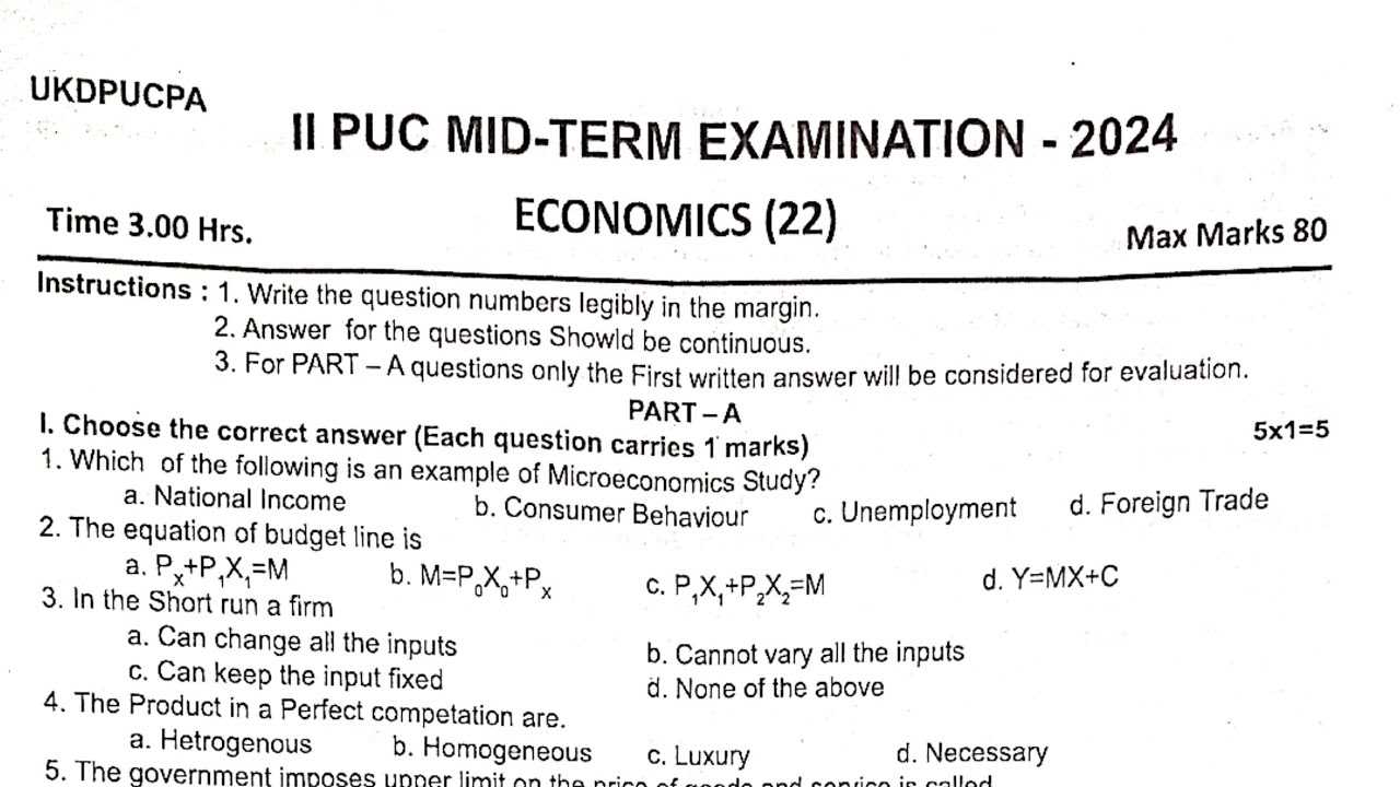 microeconomics midterm exam answers