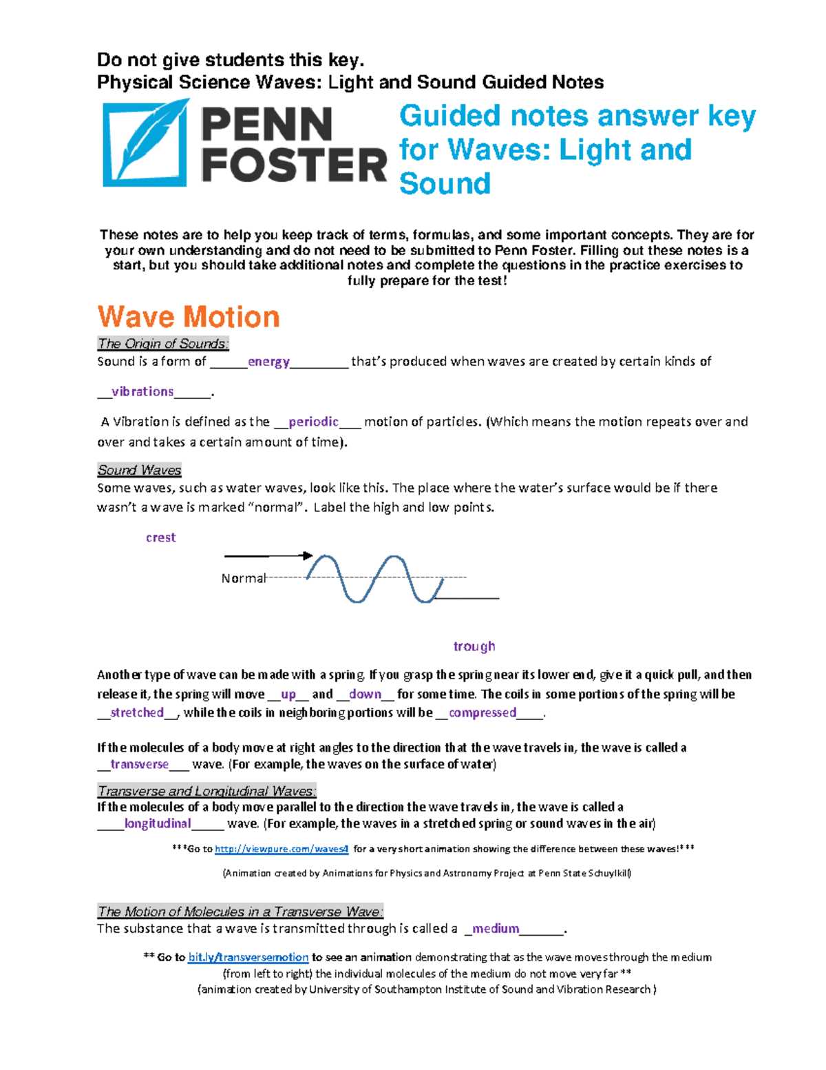 penn foster physical science exam answers
