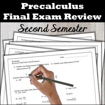 precalculus final exam review with answers