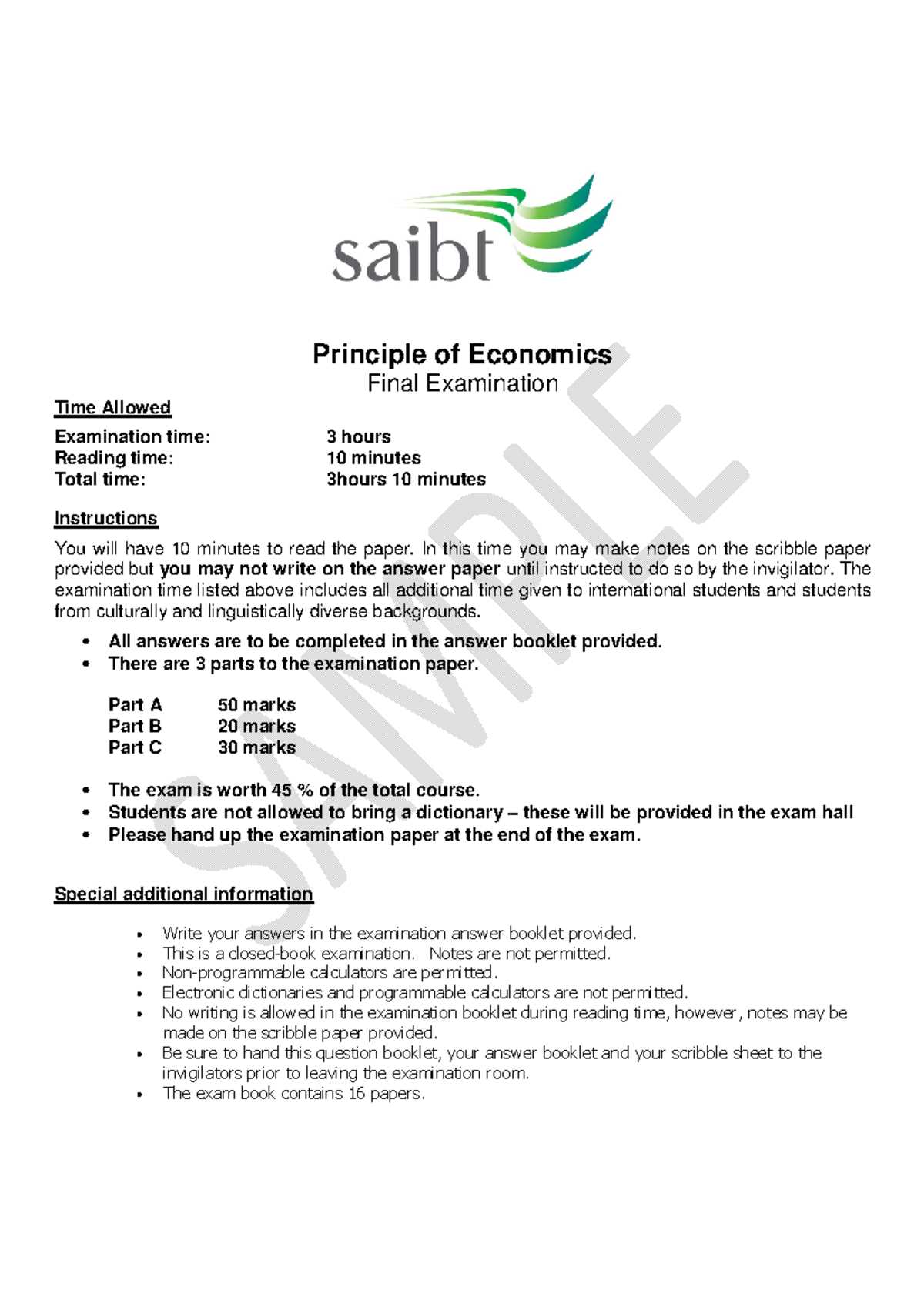 principles of economics exam questions and answers