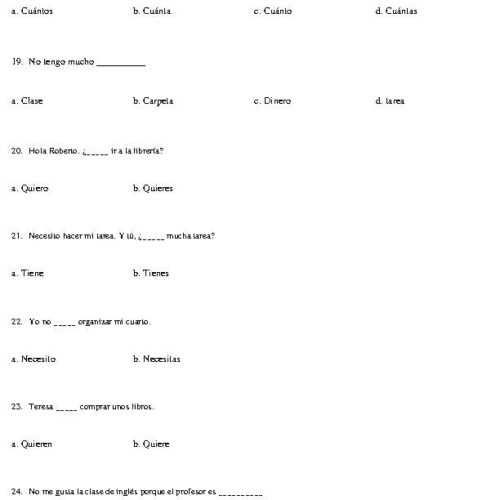 spanish 1 semester 2 exam answers