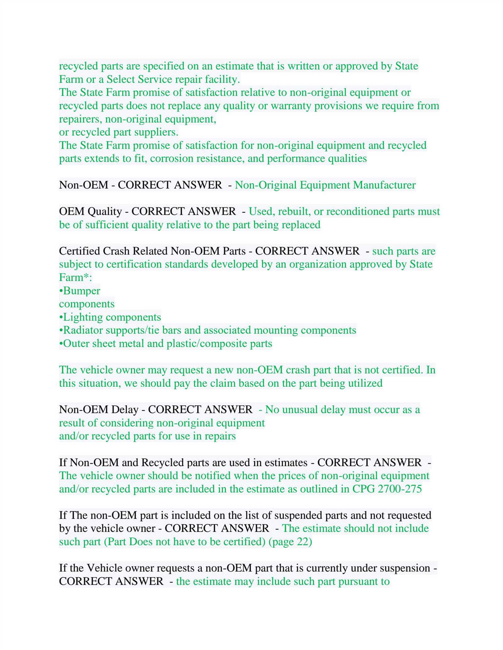 state farm adjuster certification exam answers