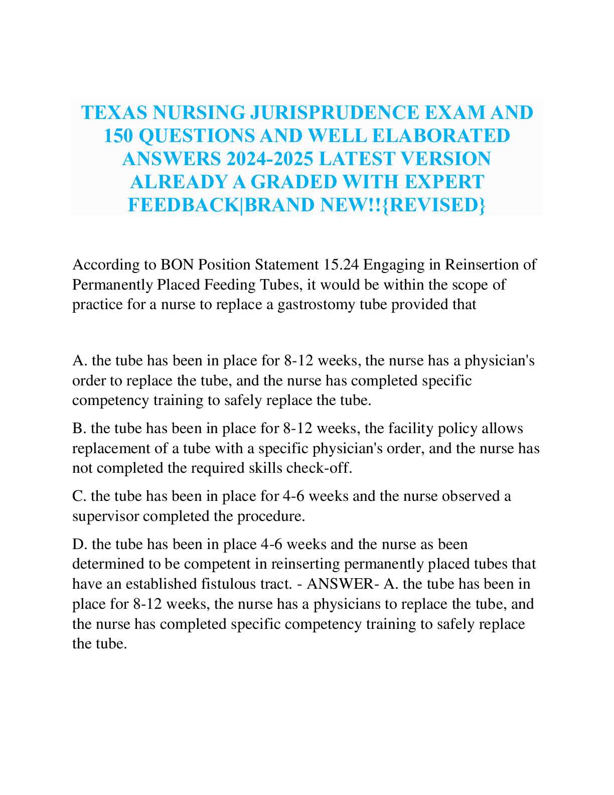texas nurse jurisprudence exam answers