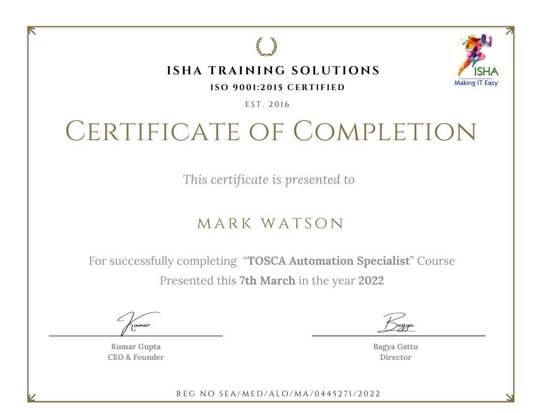 tosca automation specialist level 2 final exam questions and answers