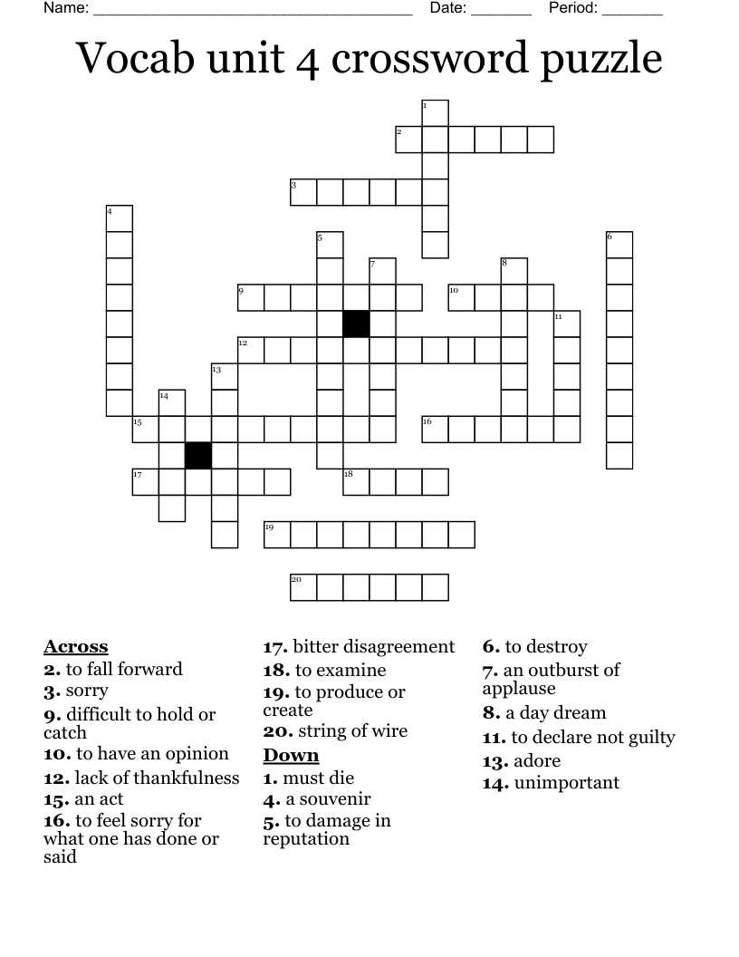 unit 4 vocab answers