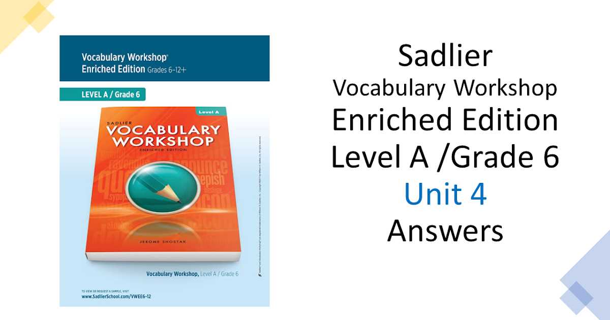 unit 4 vocab answers