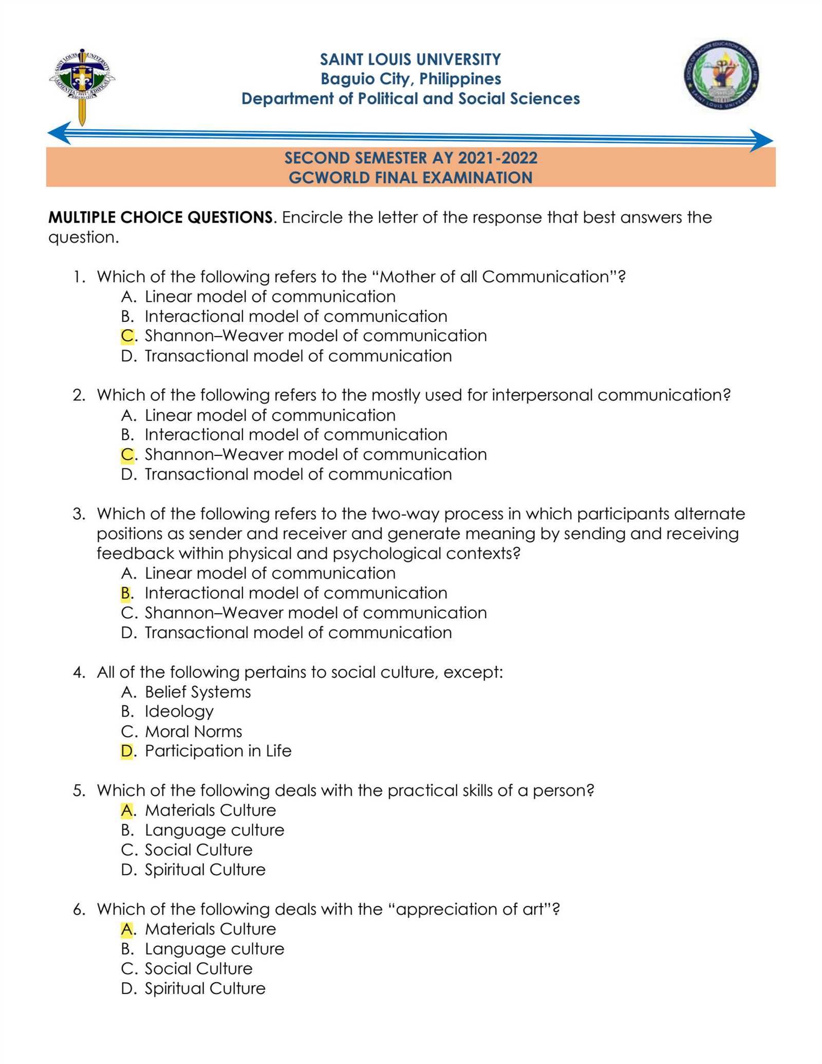 allied schools final exam answers