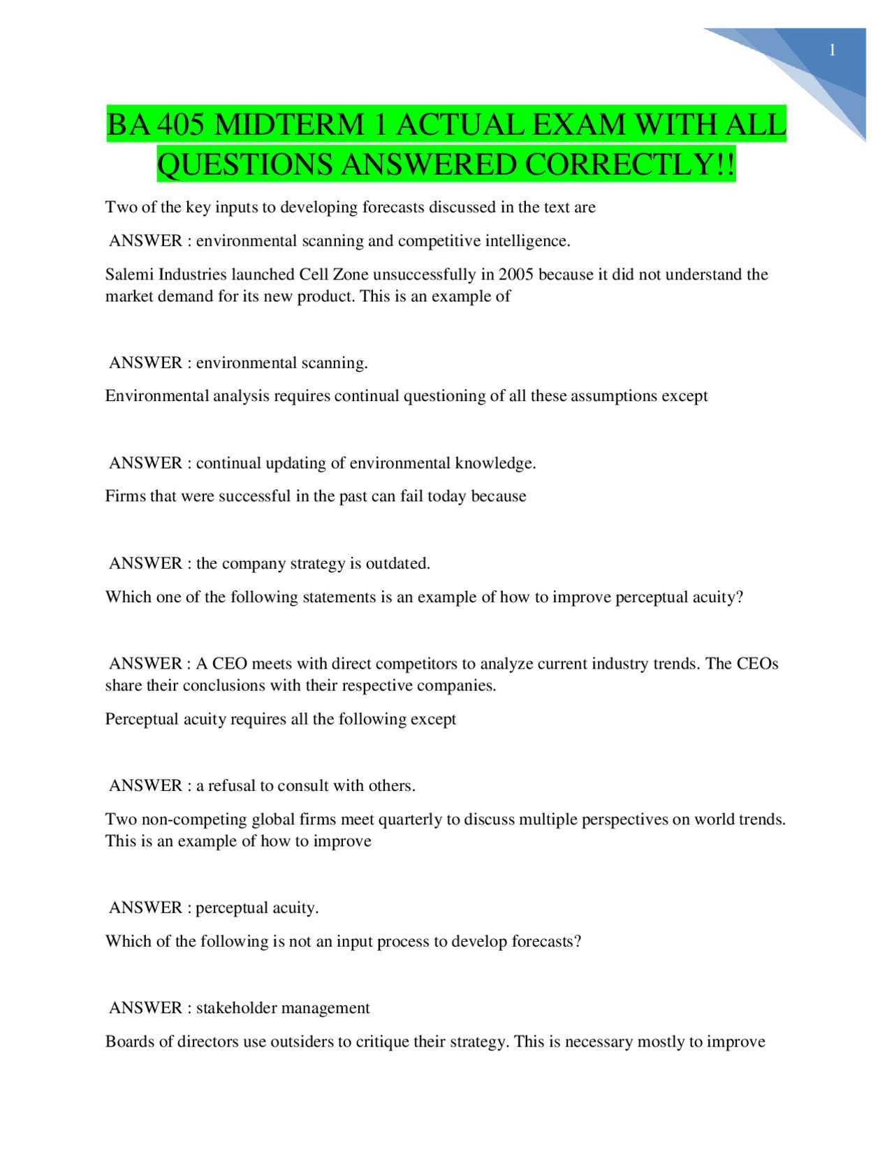 ba exam questions and answers