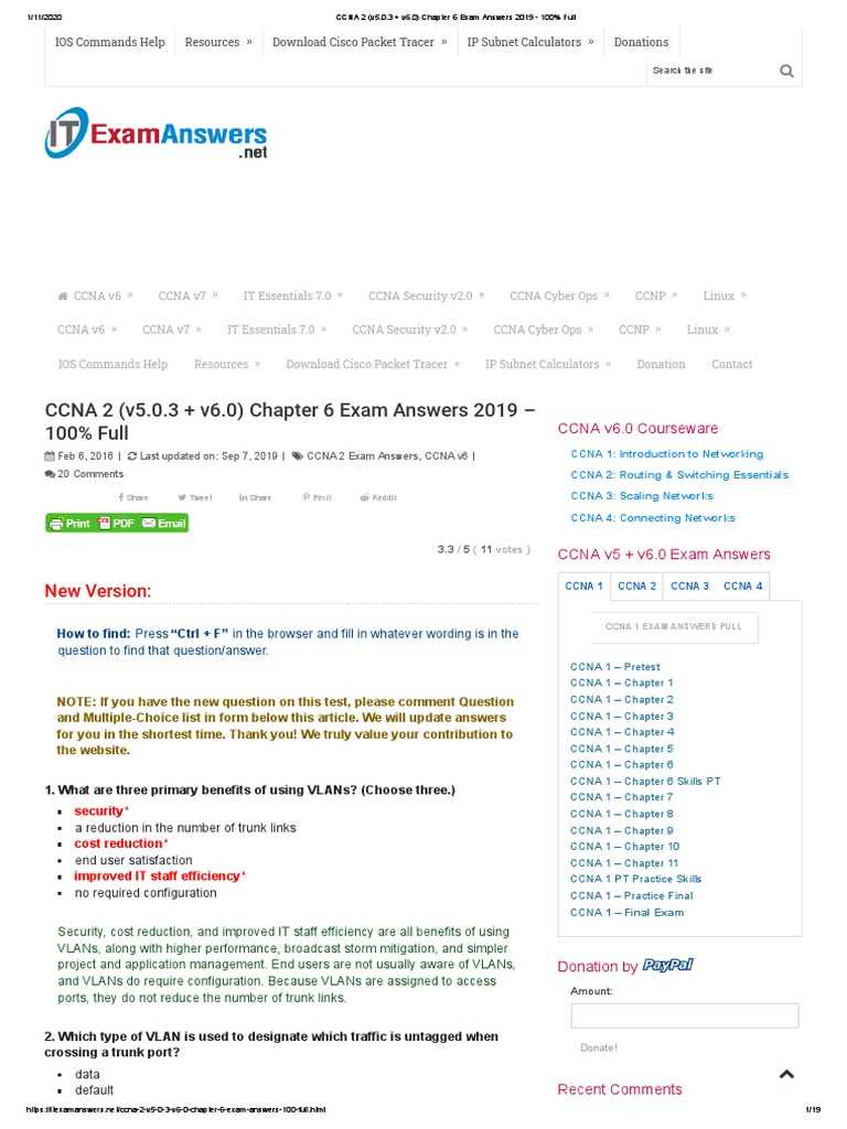 ccna 2 chapter 6 exam
