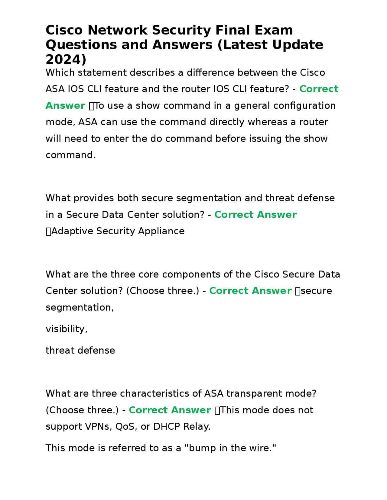 cisco exams questions and answers