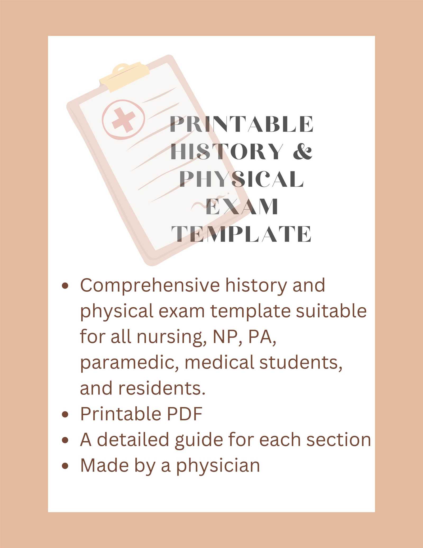 comprehensive physical exam template