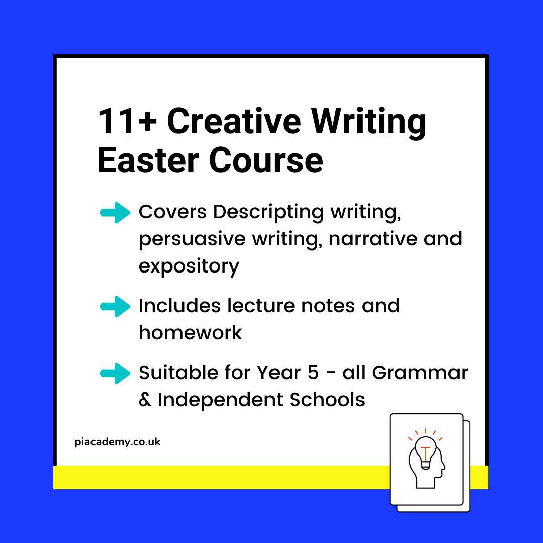 creative writing exam with answer key