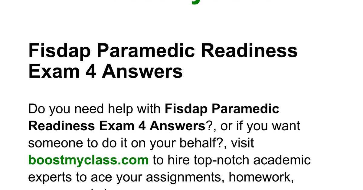 fisdap emt readiness exam answers