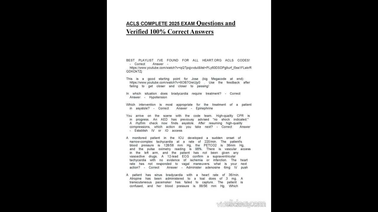 acls 2025 exam a answers