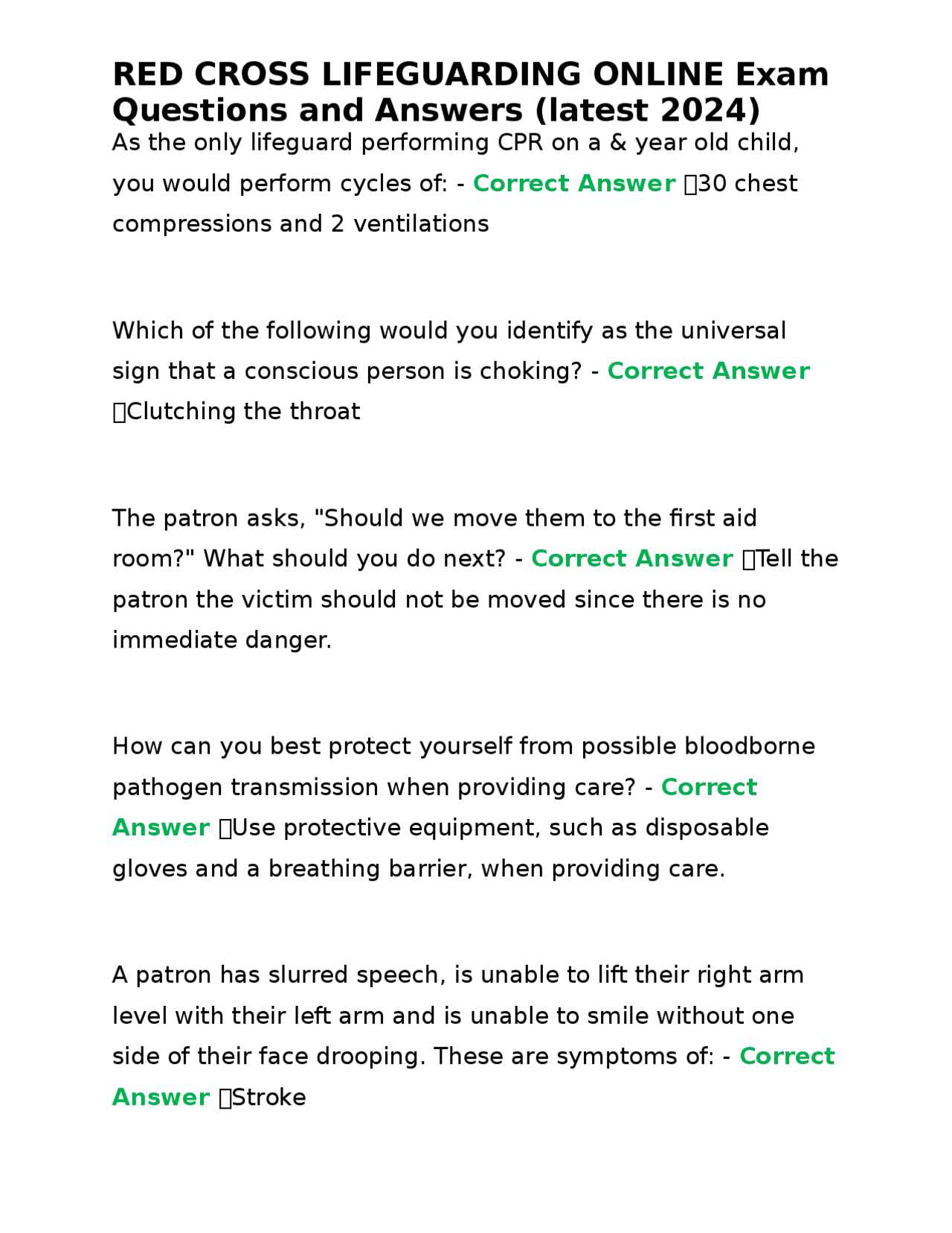 red cross online exam answers