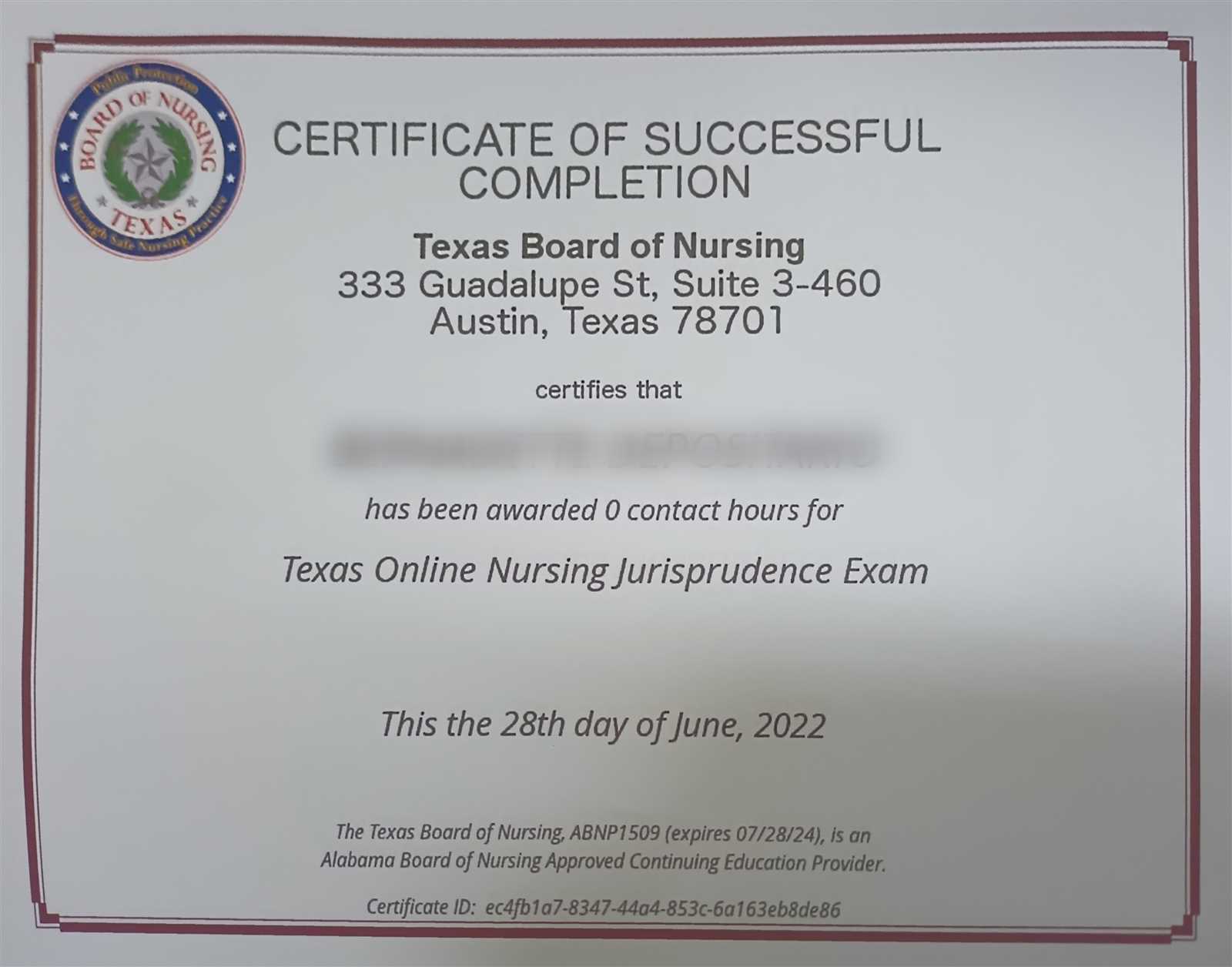 texas nurse jurisprudence exam answers