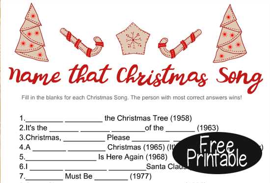 guess the christmas carol answer key