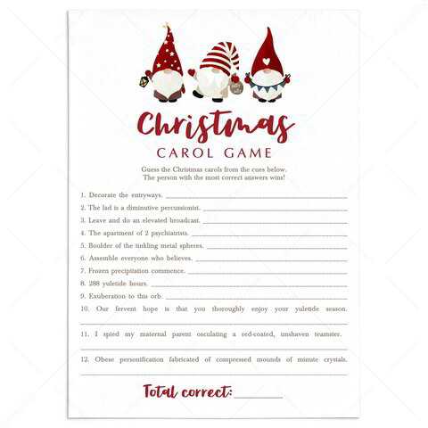 guess the christmas carol answer key