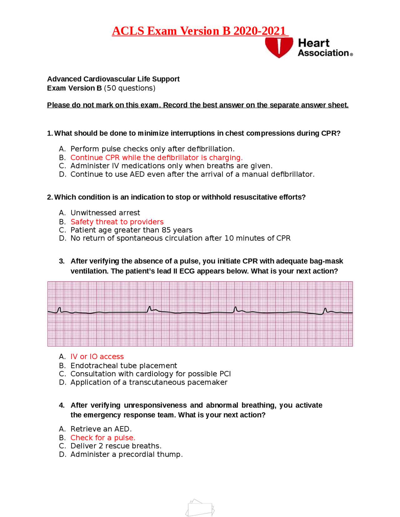 heartcode acls written exam