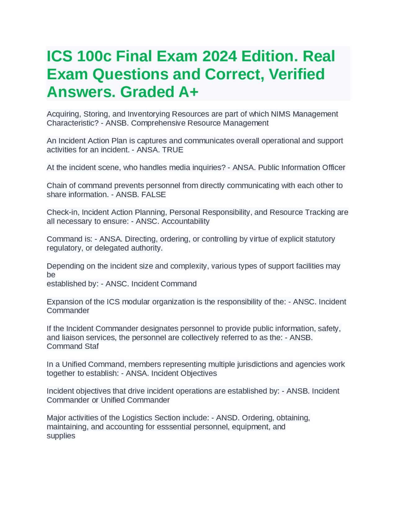ics 100 c final exam answers