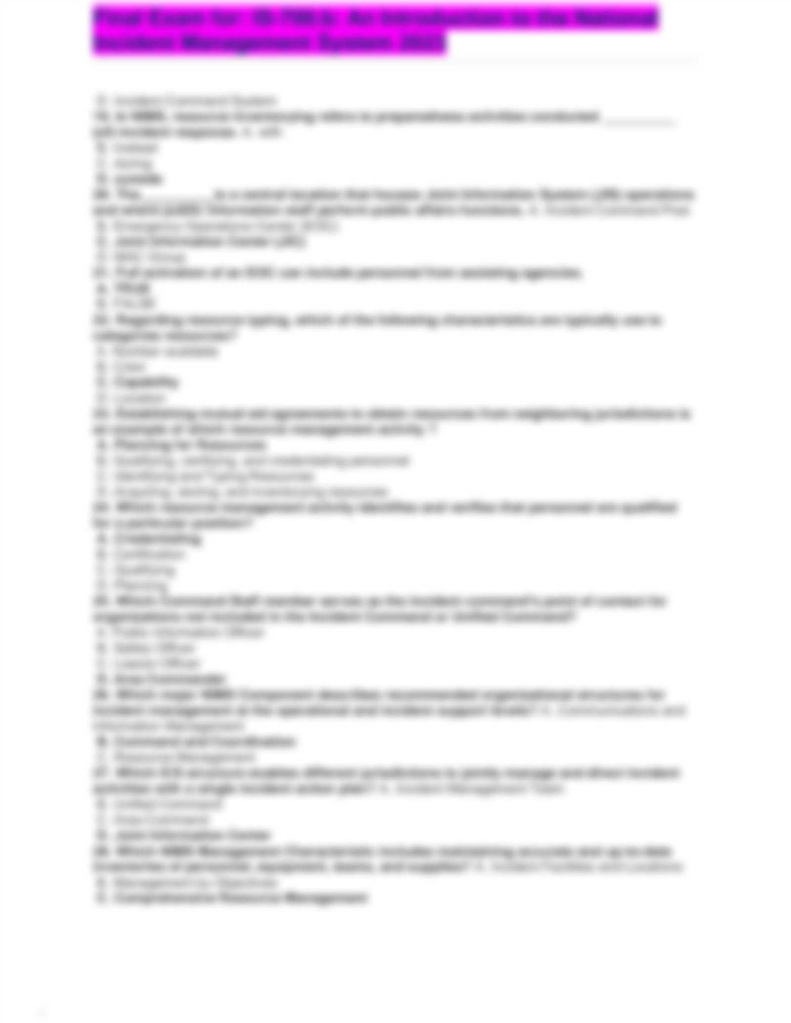 ics 700 final exam answers