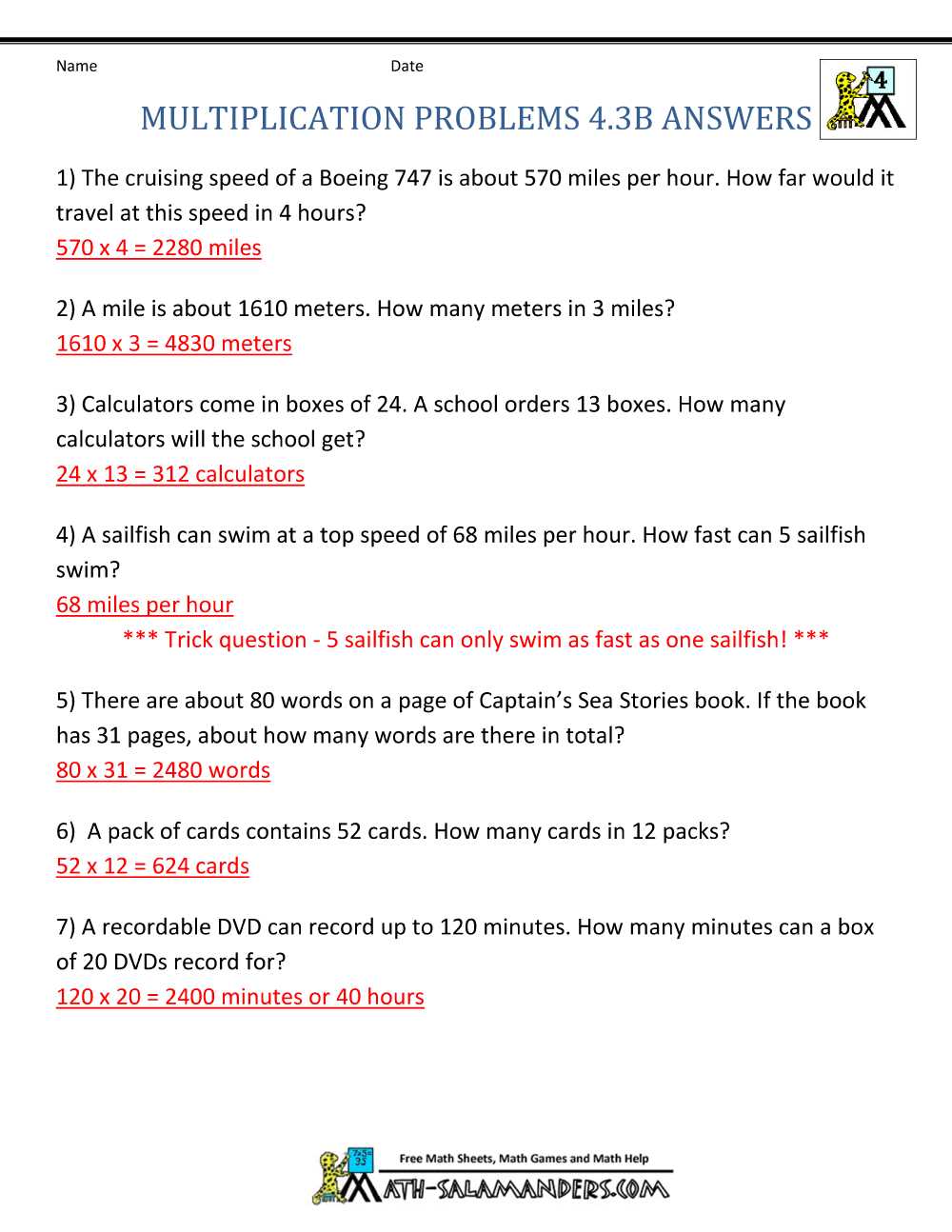 math word problems with answers and solutions