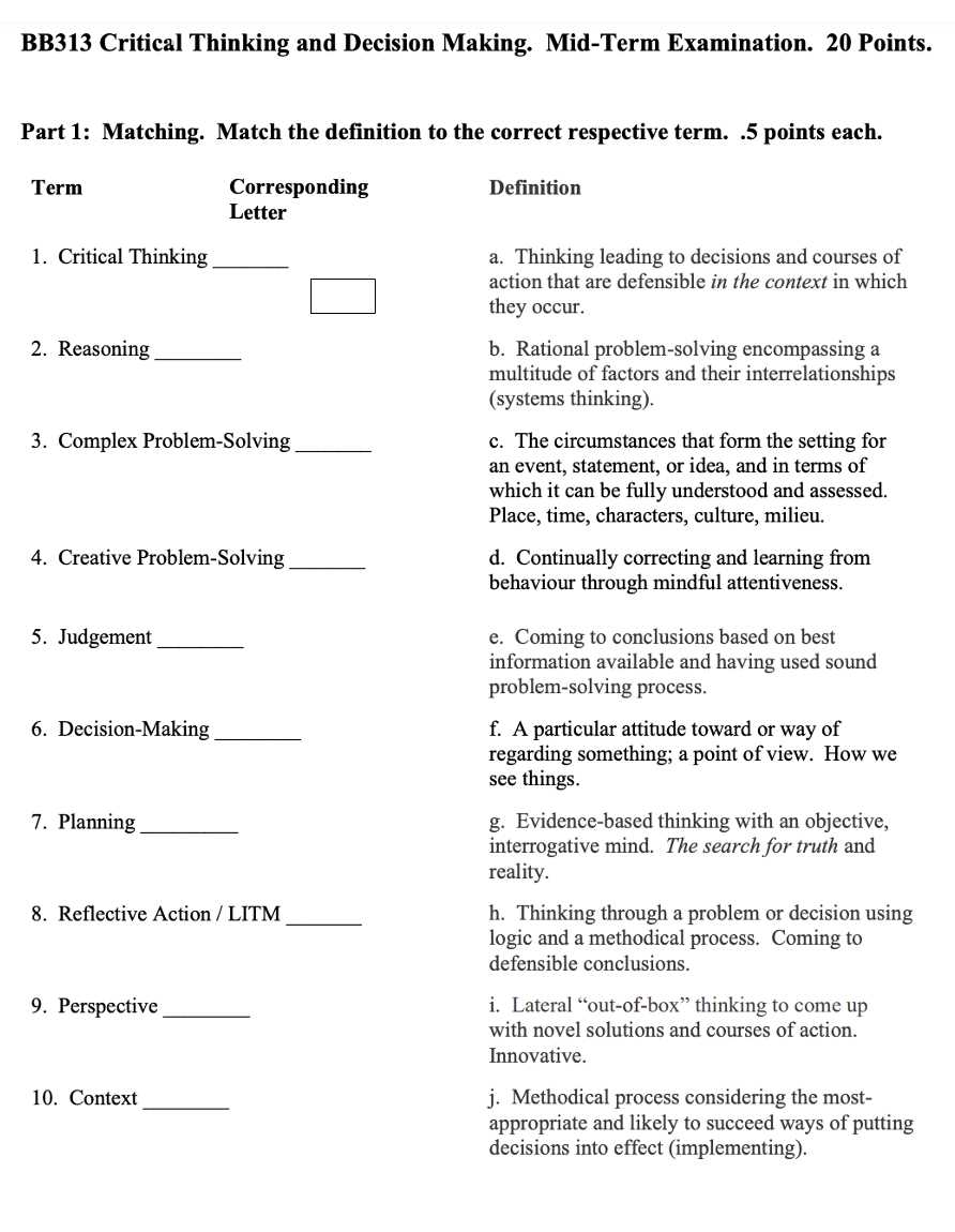 linkedin learning critical thinking exam answers