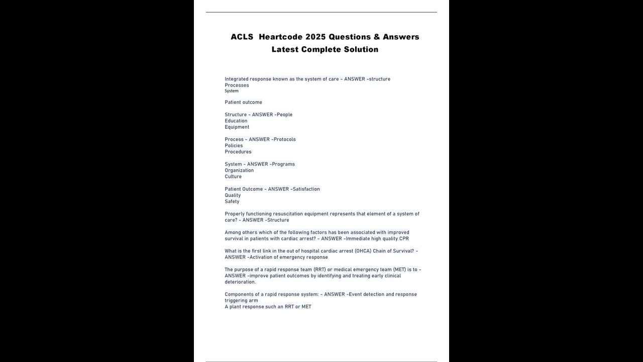 acls 2025 exam a answers
