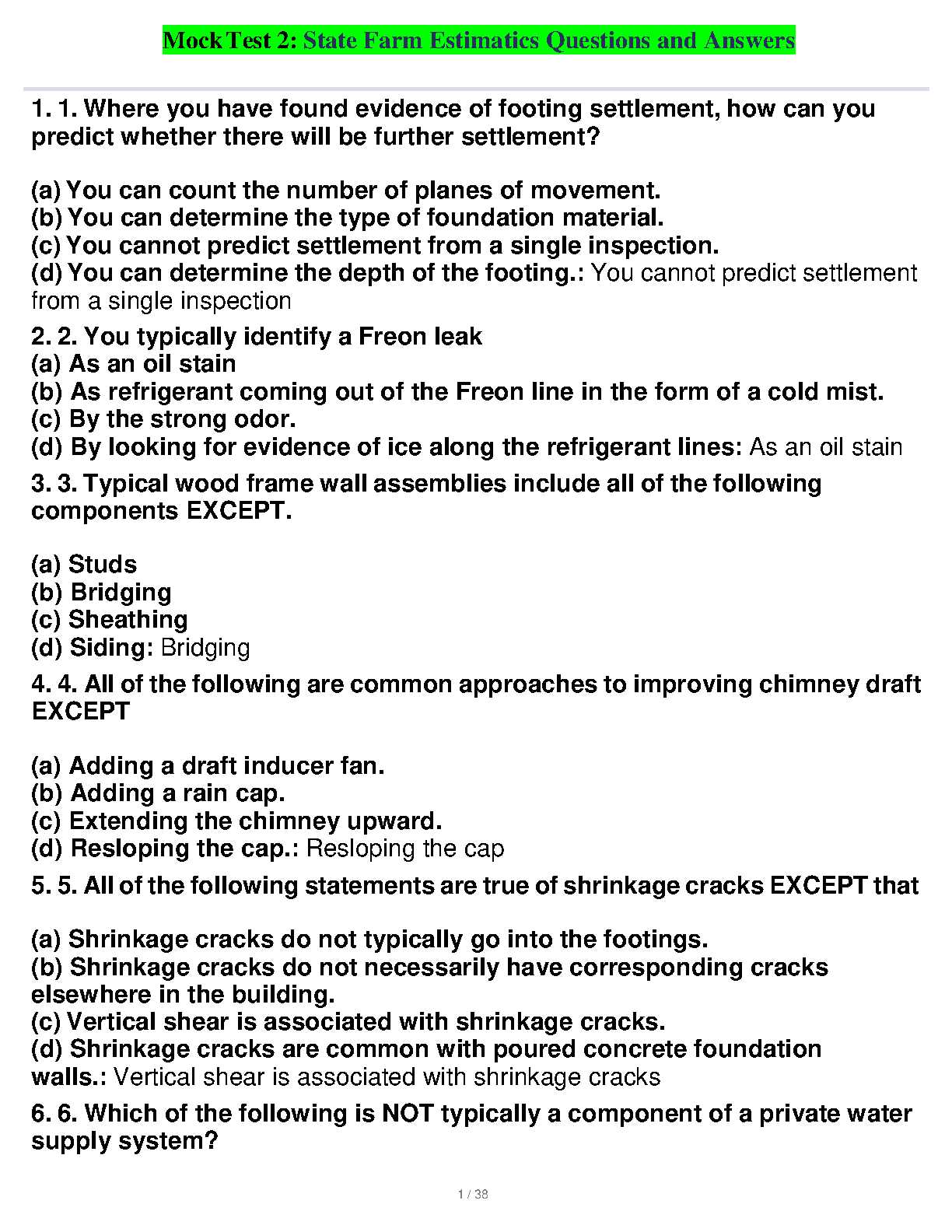 state farm adjuster certification exam answers