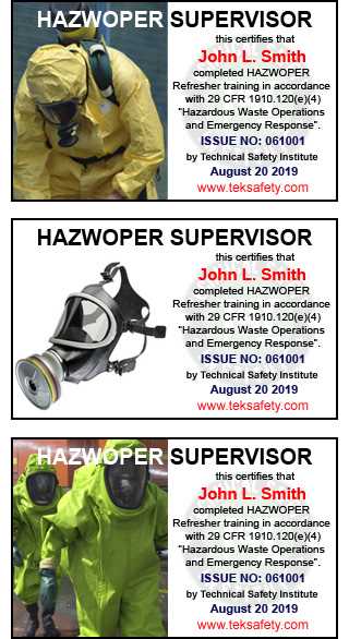 hazwoper 8 hour refresher final exam answers