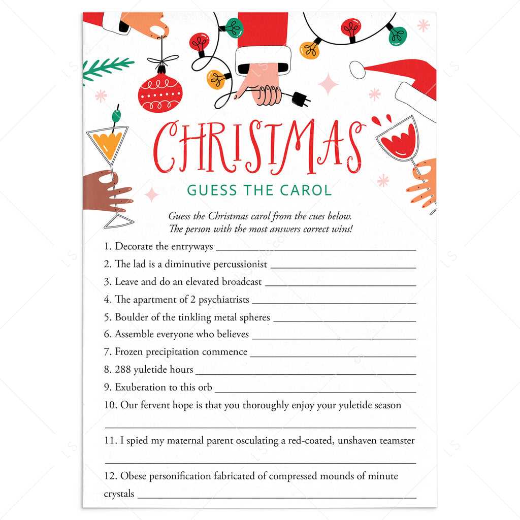 guess the christmas carol answer key