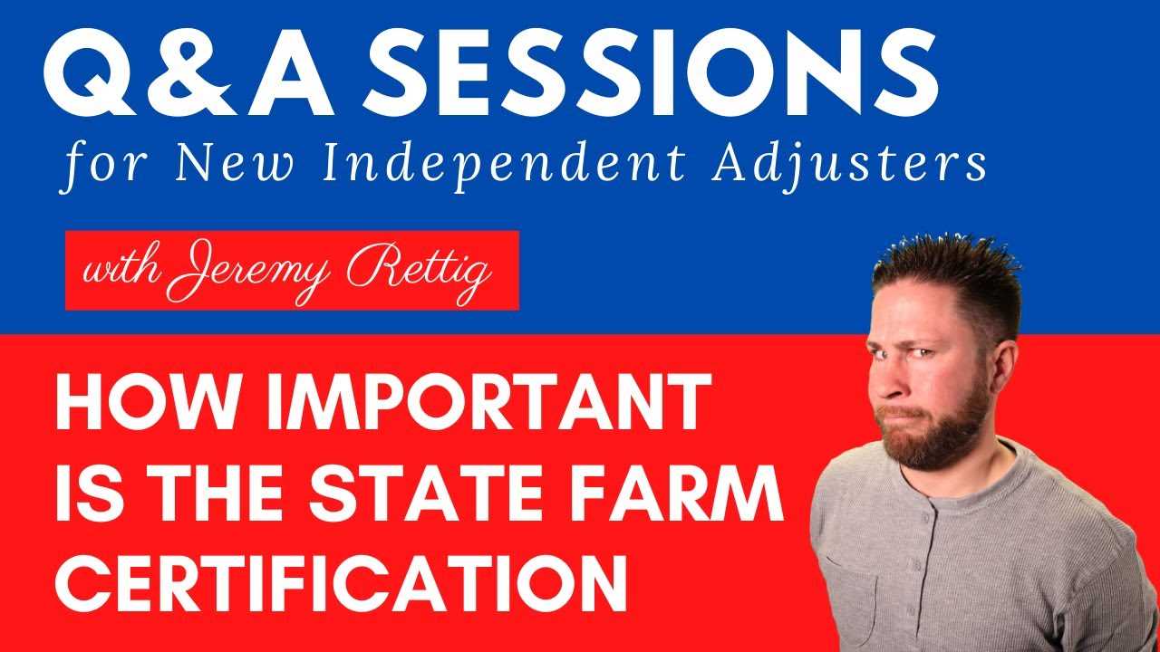 state farm adjuster certification exam answers