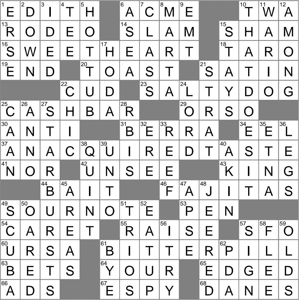 some geometry exam answers crossword