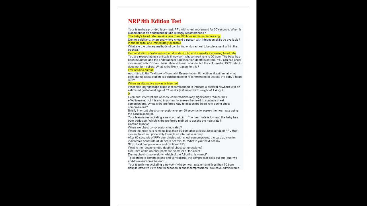 nrp advanced exam answers